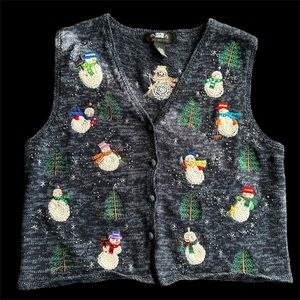 Vintage Snowmen Christmas sweater vest